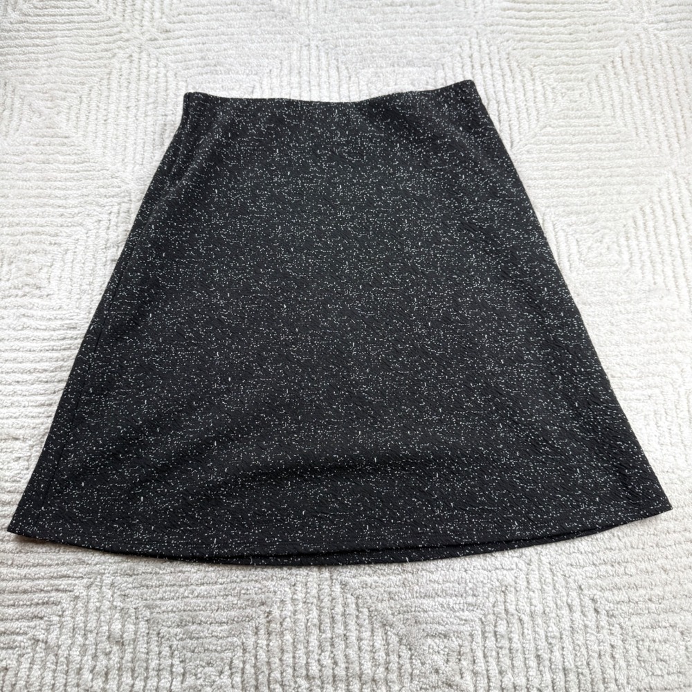 Margaret M A-Line Skirt Womens M Black White Speckled Career Office Academia
